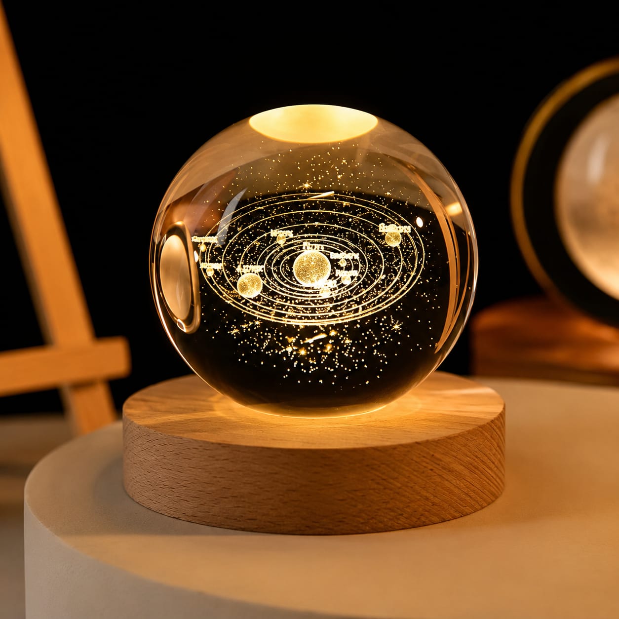 3D Crystal Solar System Lamp